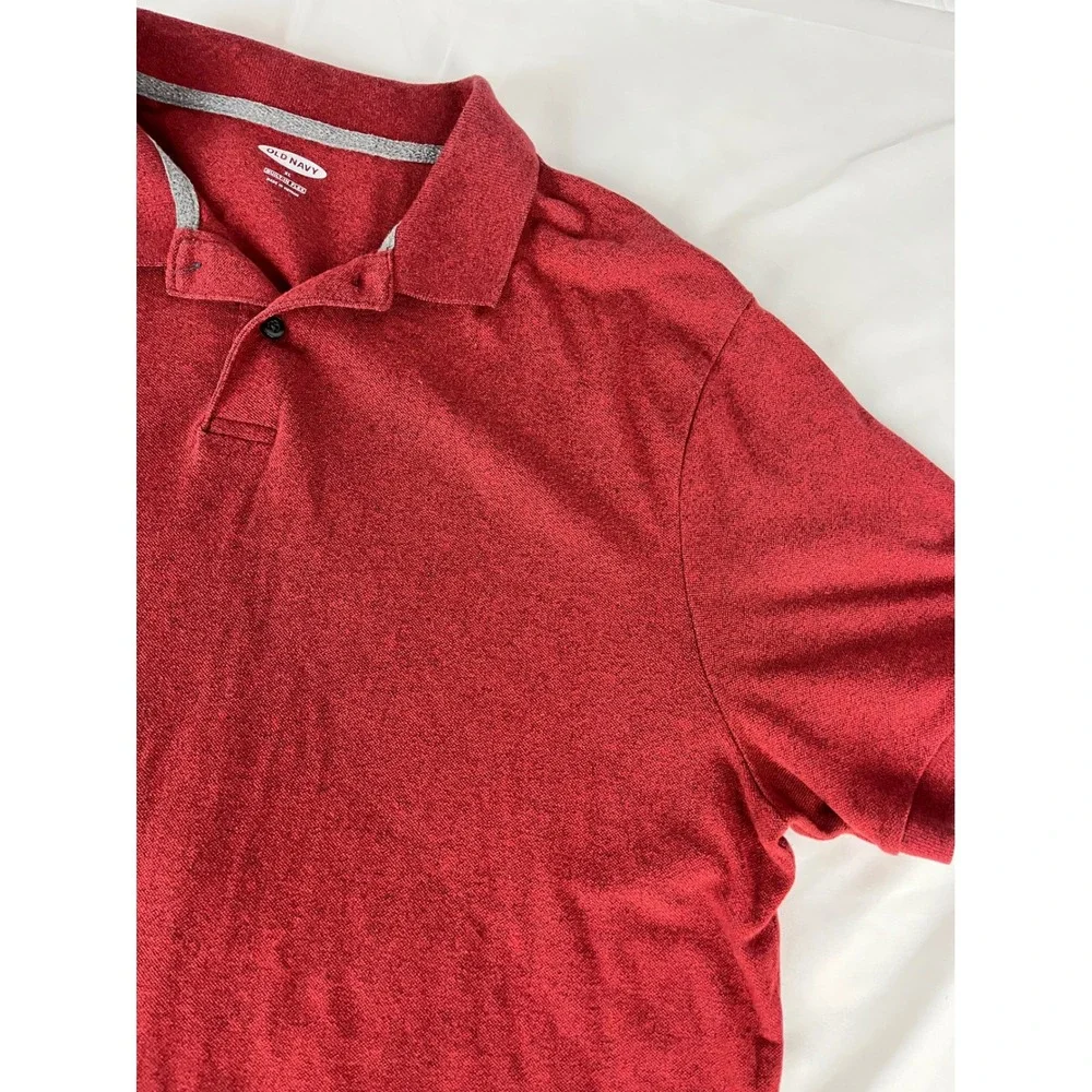 Old Navy Mens XL Polo Shirt Red Heather‎ Short Sleeve Built-In Flex Casual